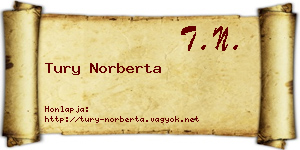 Tury Norberta névjegykártya